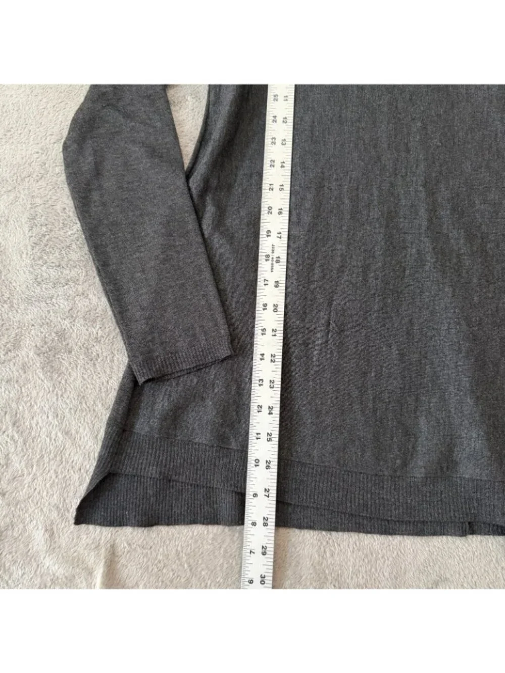 Eileen Fisher Gray Long Sleeve Merino Wool Alpaca Sweater Womens XS